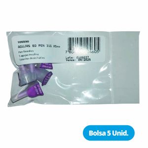 AGUJAS BD PEN 31G X 5MM X 5 UNID.