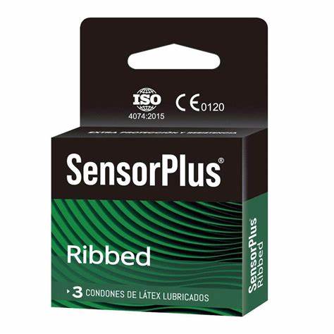 PRESERVATIVOS SENSOR PLUS 3 UN. RIBBED - Helse lab