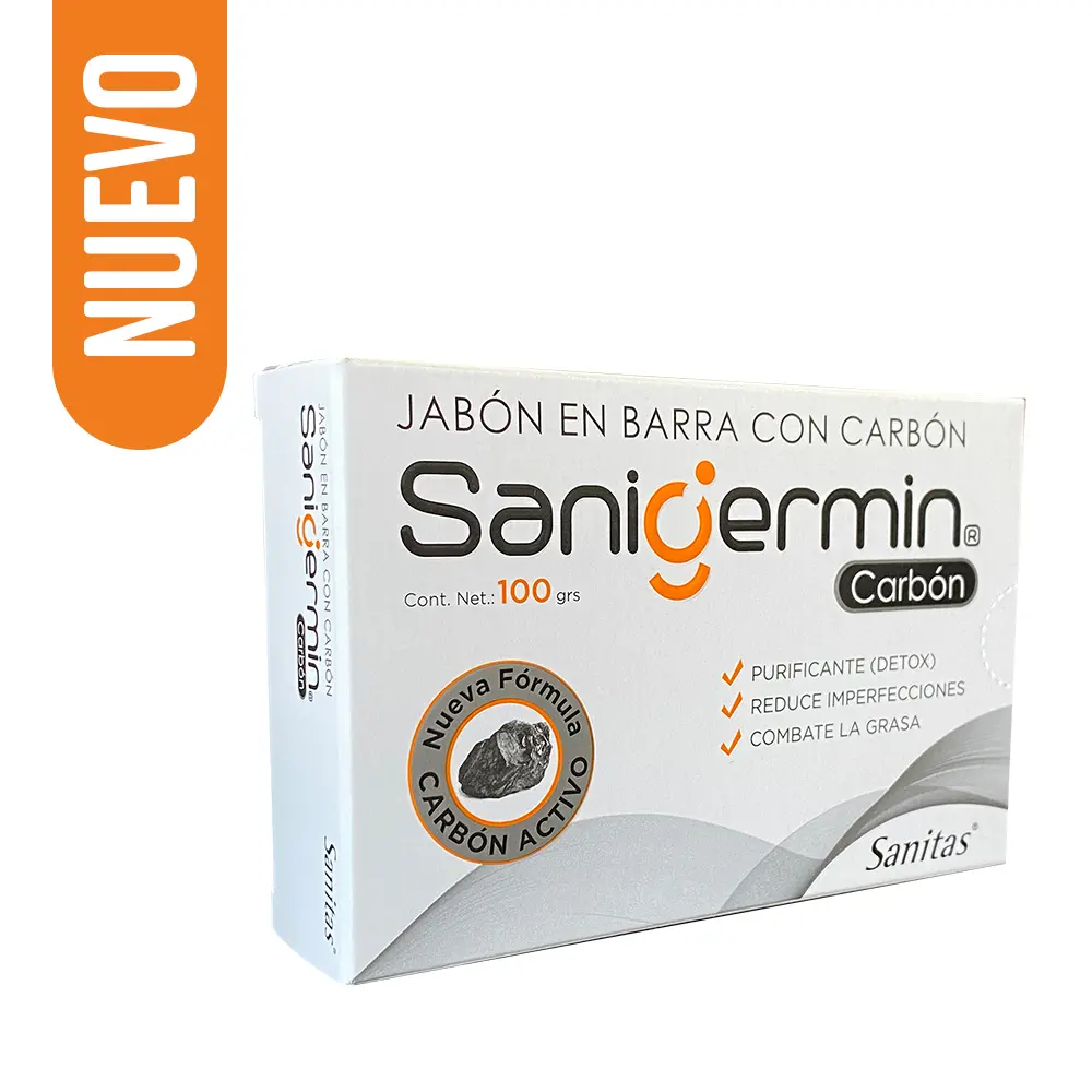 SANIGERMIN JABON BARRA 100 GRS. CARBON - Sanitas