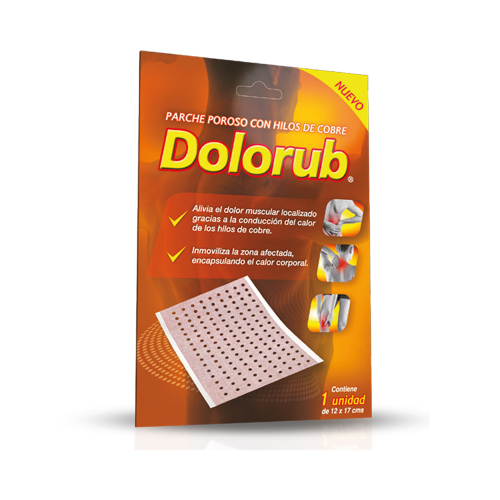 DOLORUB PARCHE POROSO HILOS DE COBRE x1 UNIDAD 12x17CM - Maver