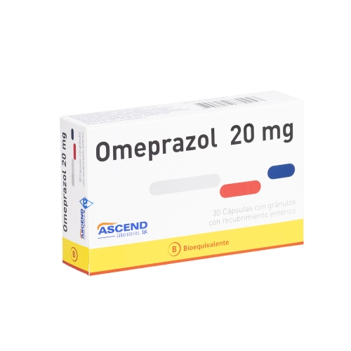 OMEPRAZOL x30 CAPSULAS C/GRANULOS DE 20 MG - Laboratorio ascend