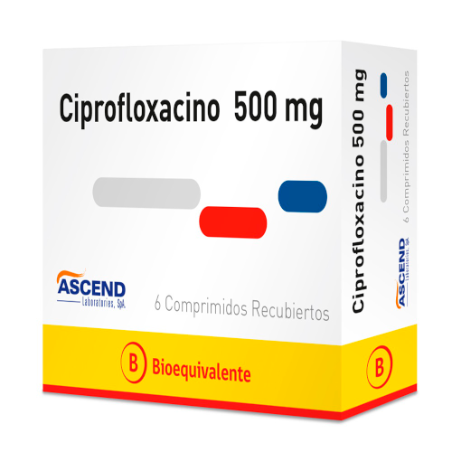 CIPROFLOXACINO x6 COMPRIMIDOS RECUBIERTOS DE 500 MG - Laboratorio ascend