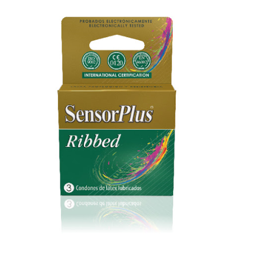 PRESERVATIVOS SENSOR PLUS RIBBED x3 UNIDADES - Farmaceutica esan