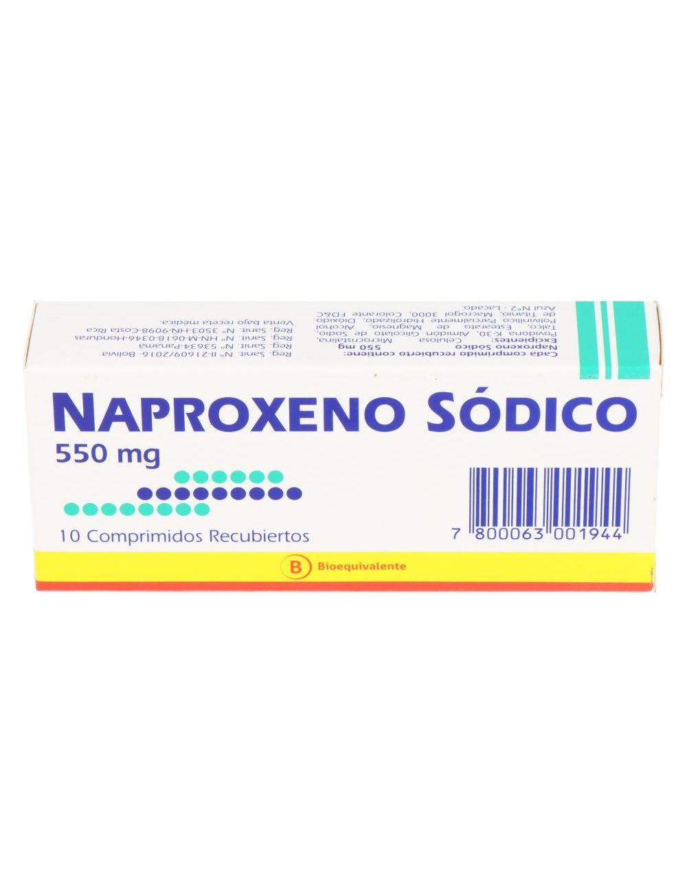 NAPROXENO DE SODIO BIOEQUIVALENTE COMPRIMIDOS RECUBIERTOS 550MG.10 - Mintlab