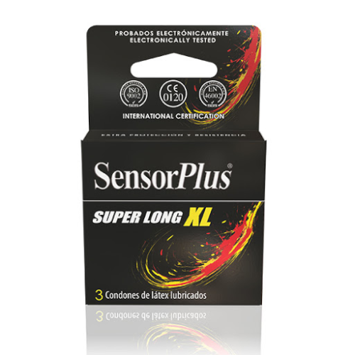 PRESERVATIVOS SENSOR PLUS SUPER LONG XL x3 UNIDADES - Farmaceutica esan