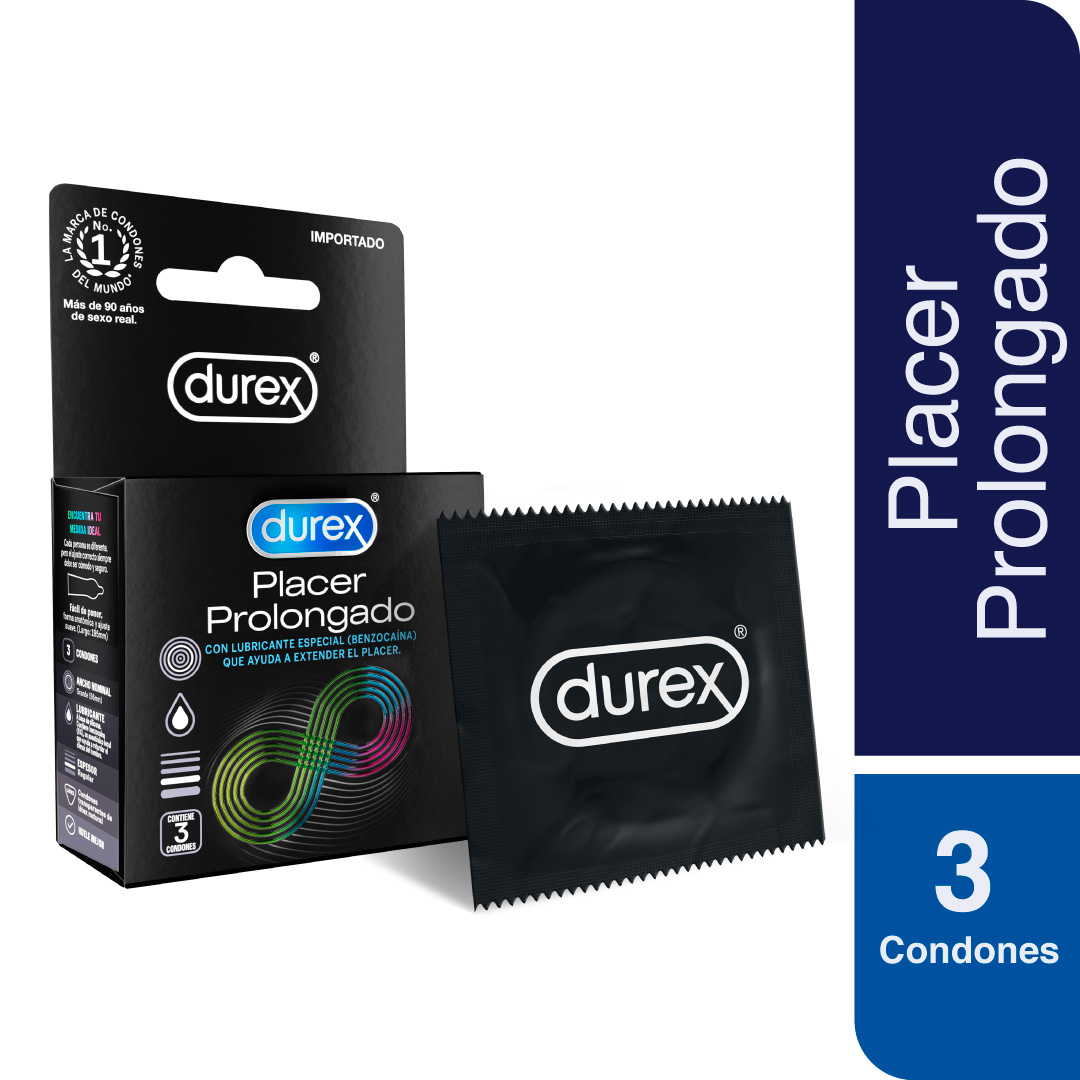 PRESERV. DUREX 3 UN. PLACER PROLONG - Accesorios medicos