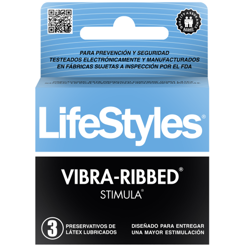 LIFESTYLES PRESERVATIVO STIMULA VIBRA-RIBBED x3 - Prater