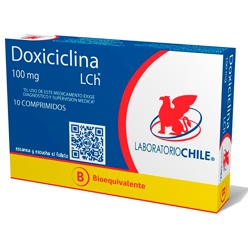 Product image of DOXICICLINA x10 COMPRIMIDOS DE 100 MG - Lab. chile