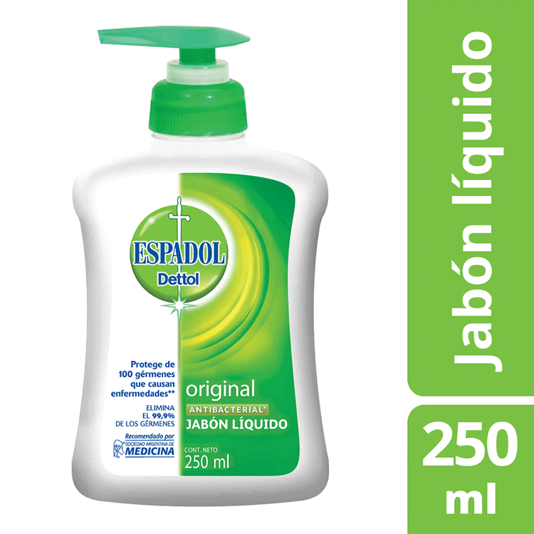 Product image of DETTOL ESPADOL JAB. LIQ. ANTIBACTERIAL 250 ML. - Colgate-palmolive