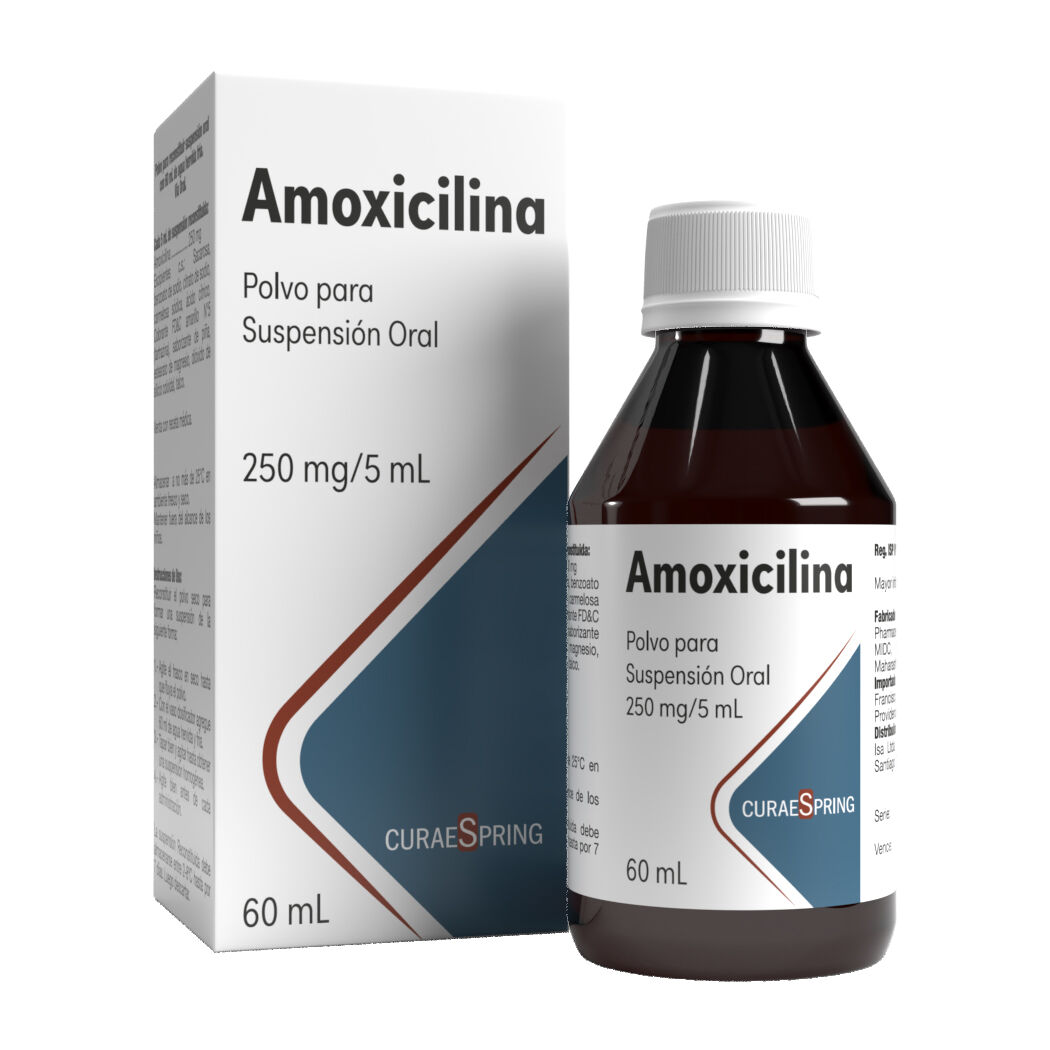 Product image of AMOXICILINA 250 MG/5ML. JBE. 60 ML. (MDC) - Curae spring