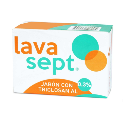 LAVASEPT JABON CON TRICLOSAN AL 0,3% DE 90 GRAMOS - Farmo quimica