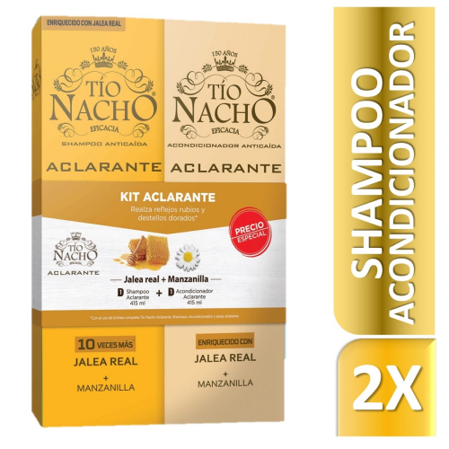 TIO NACHO PACK 2 UN. SH/AC 415 ML MANZANILLA - Genomma lab