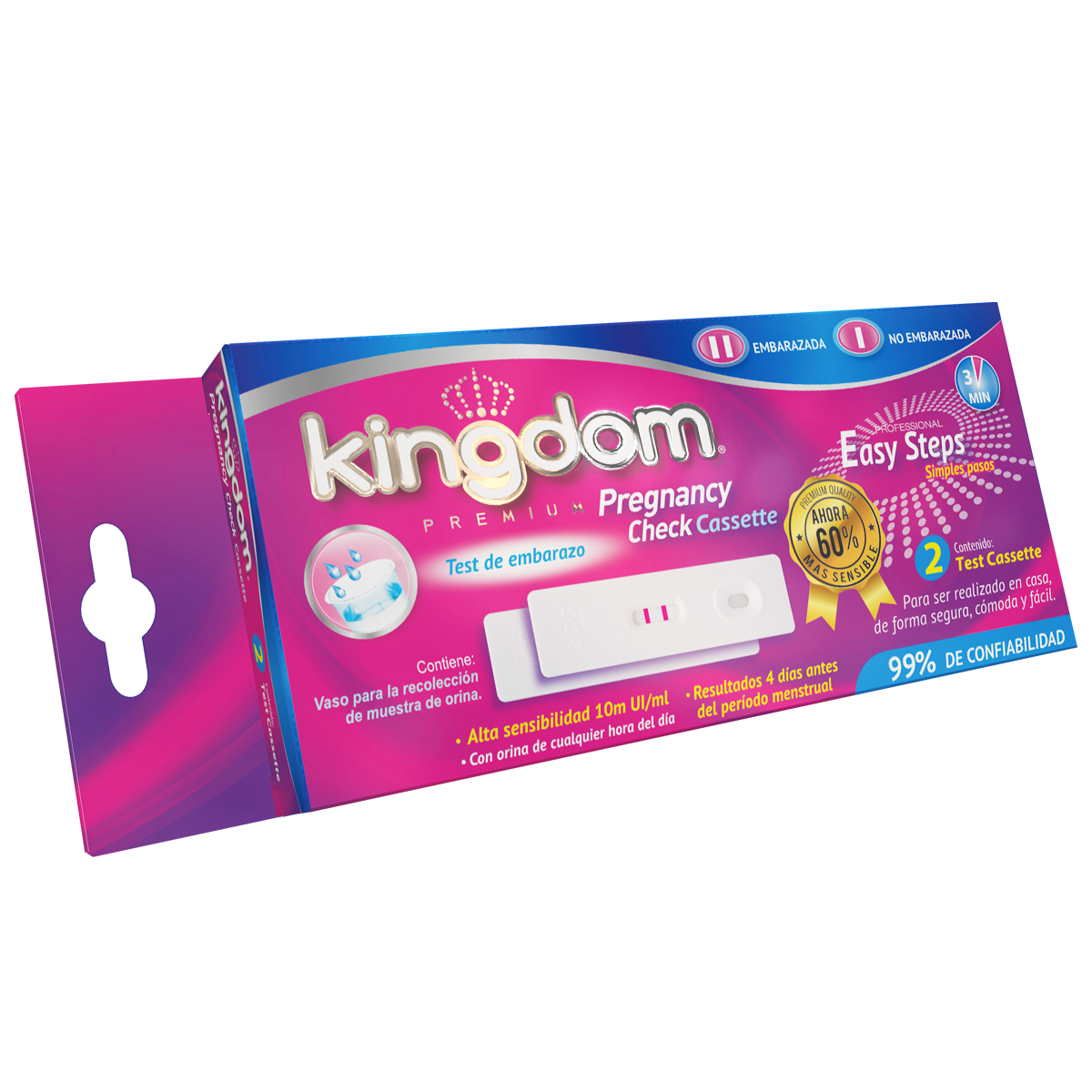 KINGDOM TEST DE EMBARAZO 2 UN. CASSETTE - Desfar