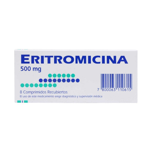 ERITROMICINA x8 COMPRIMIDOS DE 500 MG - Mintlab