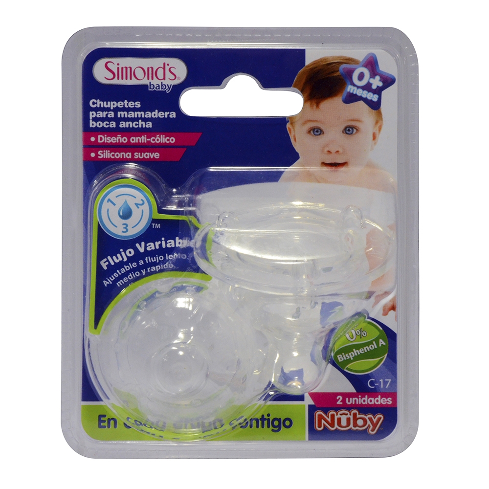 Product image of SIMONDS CHUP. MAM. 2 UN. B/A + 6M  C-17 NUBY - Durandin