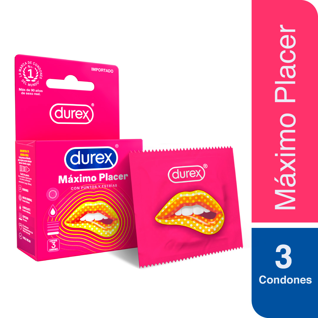 PRESERV. DUREX 3 UN. MAXIMO PLACER - Accesorios medicos