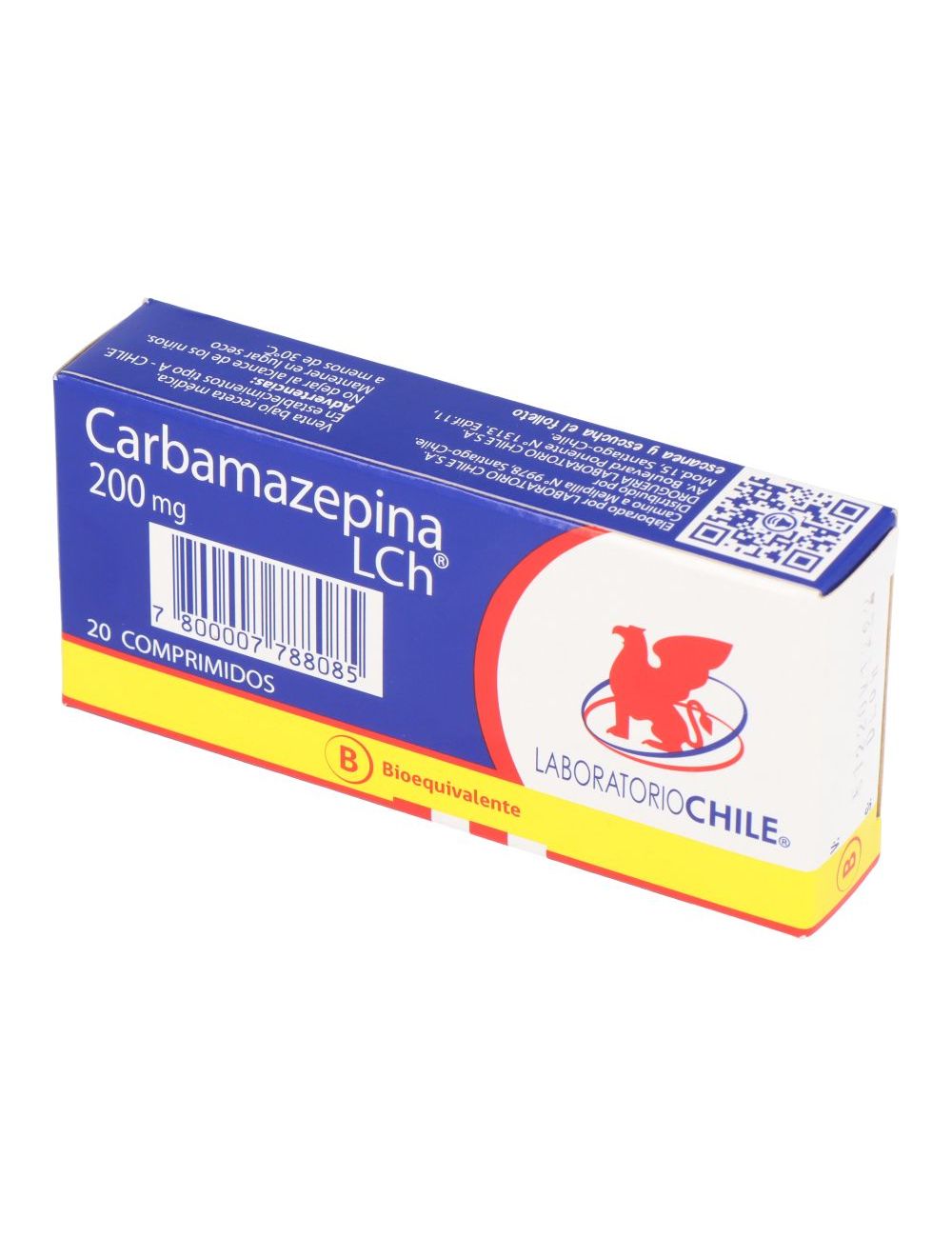 CARBAMAZEPINA 200 MG. 20 COMP. (LCH) (B) - Lab. chile