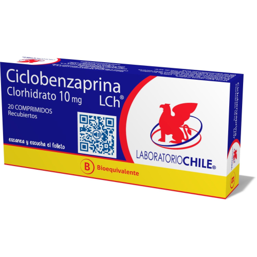 CICLOBENZAPRINA CLORHIDRATO x20 COMPRIMIDOS RECUBIERTOS DE 10 MG - Lab. chile