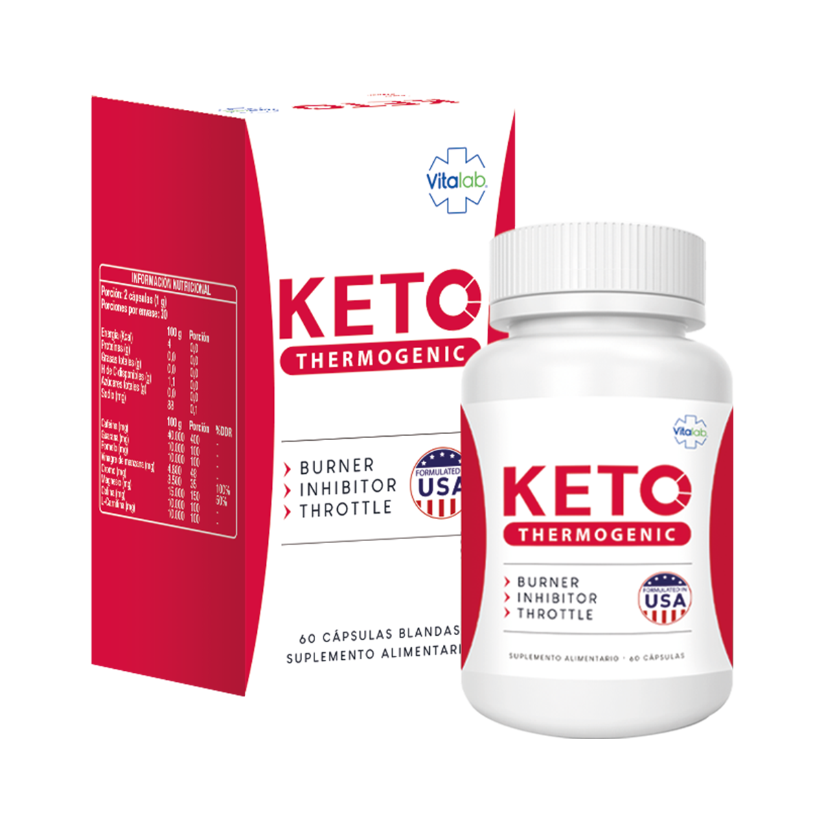 Product image of KETO THERMOGENIC 60 CAPSULAS - Vitalab