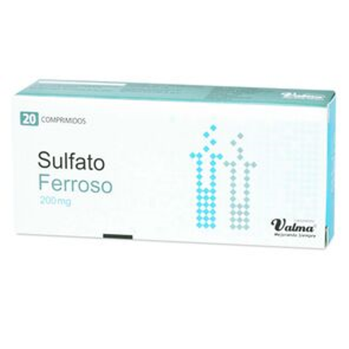 SULFATO FERROSO x20 COMPRIMIDOS DE 200 MG - Valma