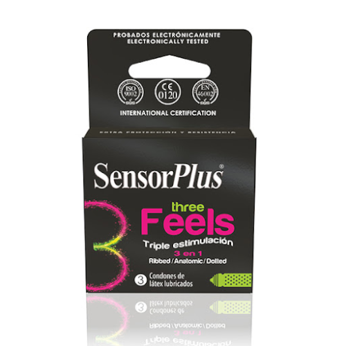 PRESERVATIVOS SENSOR PLUS 3 UN. THREE FEELS - Farmaceutica esan