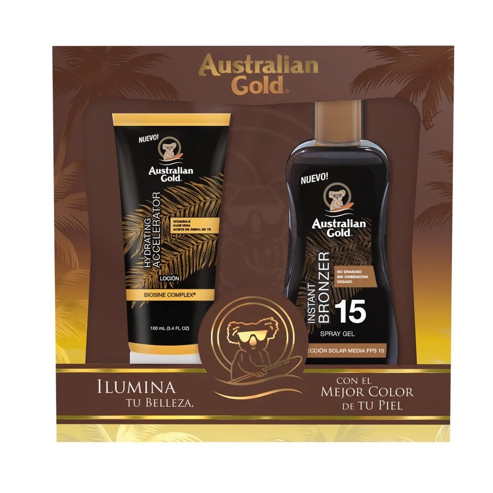 AUSTRALIAN GOLD PACK ACELER. 125 ML. + BRONCE. F15 237 ML. - Maver