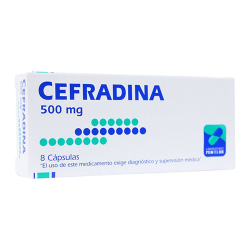 Product image of CEFRADINA x8 CAPSULAS DE 500 MG - Mintlab