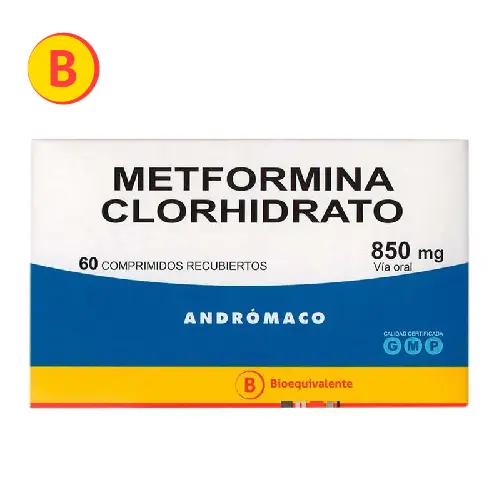 Product image of METFORMINA 850 MG. 60 COMP. (AND) (B) - Andromaco