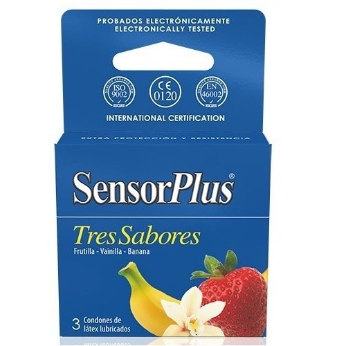 PRESERVATIVOS SENSOR PLUS 3 SABORES x3 UNIDADES - Farmaceutica esan