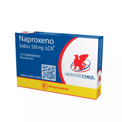 NAPROXENO DE SODIO BIOEQUIVALENTE COMPRIMIDOS RECUBIERTOS 550MG.10 - Lab. chile