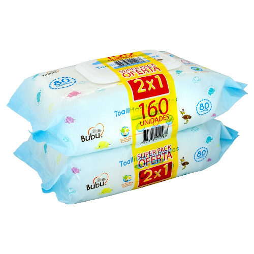 Product image of BUBU TOALLITAS HUMEDAS PACK 160 UN. - Perfumeria