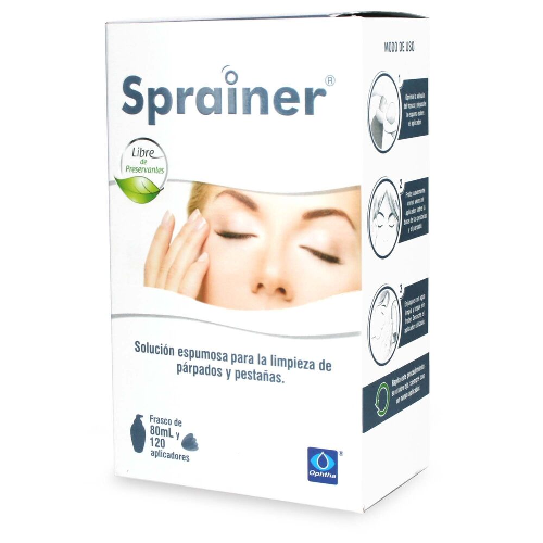 SPRAINER SOLUCION ESPUMOSA LIMPIEZA PARPADOS Y PESTANAS(FCO80ML+APLIC.120+GAFAS) - Ophtha