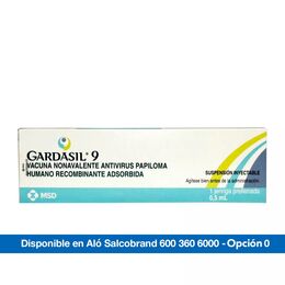 Gardasil 9 Vacuna Antivirus Papiloma Inyectable 1 Jeringa Prellenada