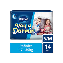 Pants Pañales Babysec Voy a Dormir S/M 14 Unidades