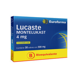 Lucaste (B) Montelukast 4mg Granulado Oral 30 Sobres