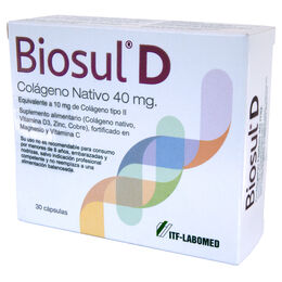 Biosul D Colágeno Nativo y Vitamina 40mg 30 Cápsulas