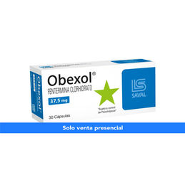 Obexol Fentermina 37.5mg 30 Cápsulas