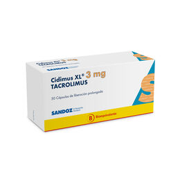 Cidimus XL (B) Tacrolimus 3mg 50 Cápsulas Prolongadas