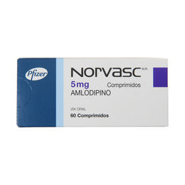 Product image of Norvasc (R) Amlodipino 5mg 60 Comprimidos