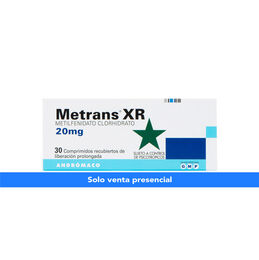 Product image of Metrans XR (B) Metilfenidato 20mg 30 Comprimidos Prolongados