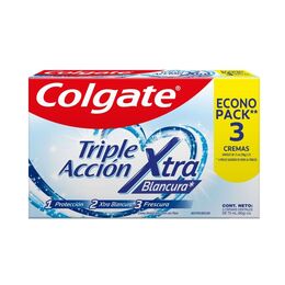 Pasta Dental Triple Acción Extra Blanco 90g 3 Unidades - Colgate