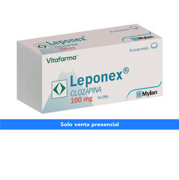 Leponex Clozapina 100mg 20 Comprimidos