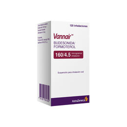 Vannair 160/4.5 Budesonida / Formoterol Inhalación Oral 120 Dosis