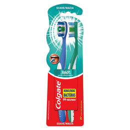 Cepillo de Dientes 360° Suave 2 Unidades - Colgate