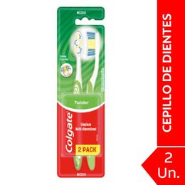 Cepillo de Dientes Twister Medio 2 Unidades - Colgate