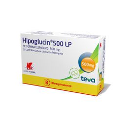 Hipoglucin 500 LP (B) Metformina 500mg 30 Comprimidos Prolongados