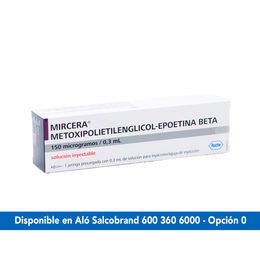 Mircera Metoxipolietilenglicol-Epoetina Beta 150mcg Inyectable 1 Jeringa Prellenada