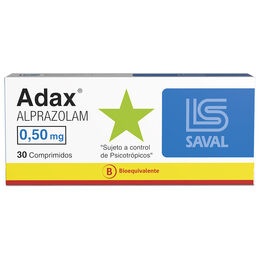 Product image of Adax (B) Alprazolam 0.5mg 30 Comprimidos