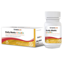 Product image of VitaminLife Probiótico Daily Biotic Masticable Sabor Frambuesa 60 Tabletas