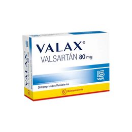 Valax (B) Valsartán 80mg 30 Comprimidos Recubiertos